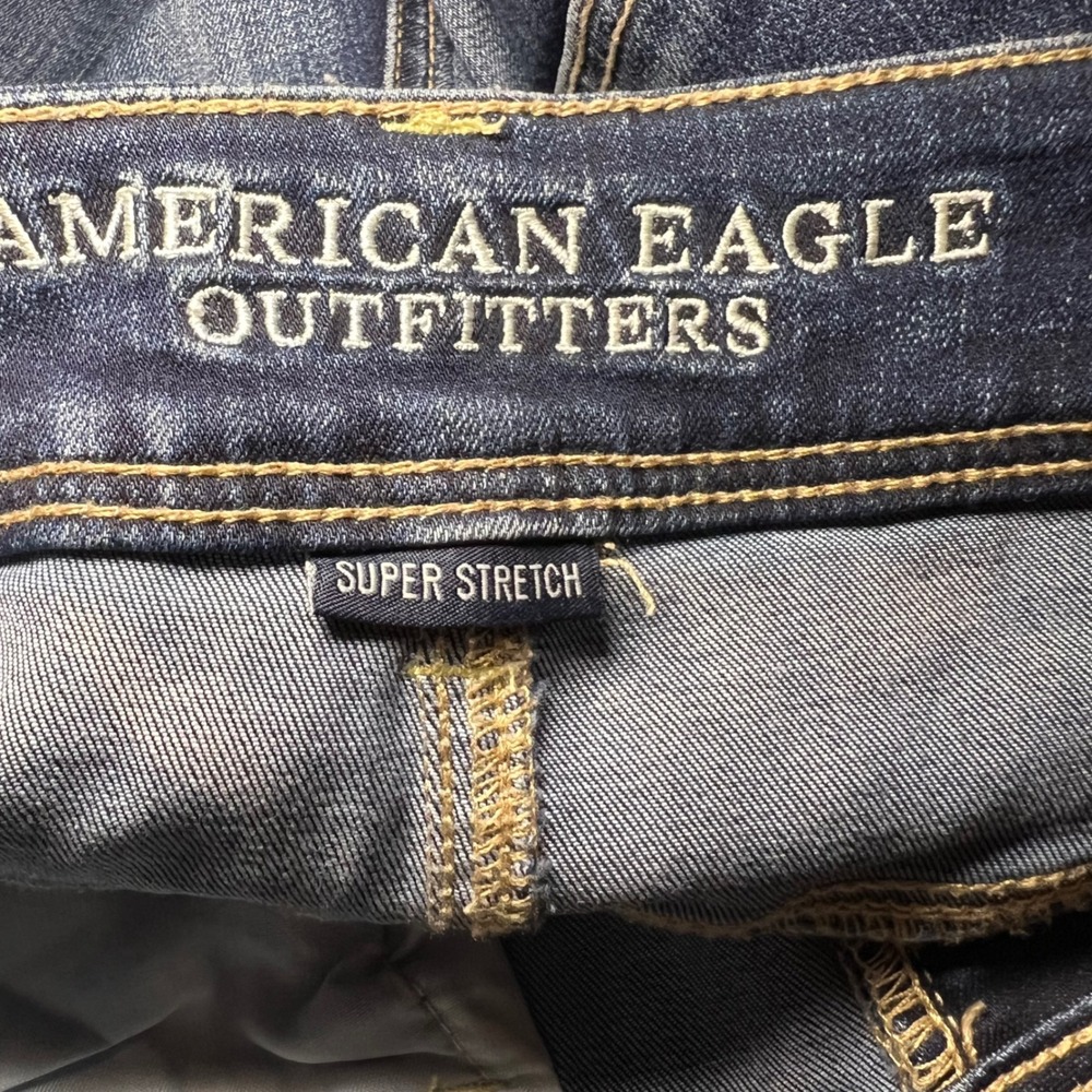 American Eagle Kick Boot Super Stretch Dark Wash Jeans Womens Size 8 Regular - Picture 7 of 8